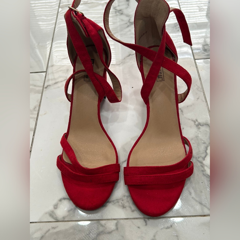 Ultra Flirt Vibrant Red Strappy Heels